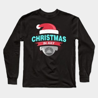 'Christmas In July Tropical' Hilarous Santa Gift Long Sleeve T-Shirt